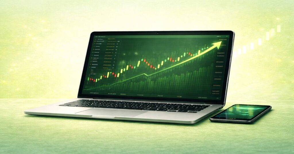 Chart and laptop